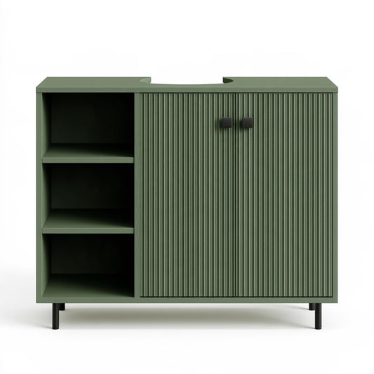Mobile bagno sospeso dalle linee essenziali, colore grigio